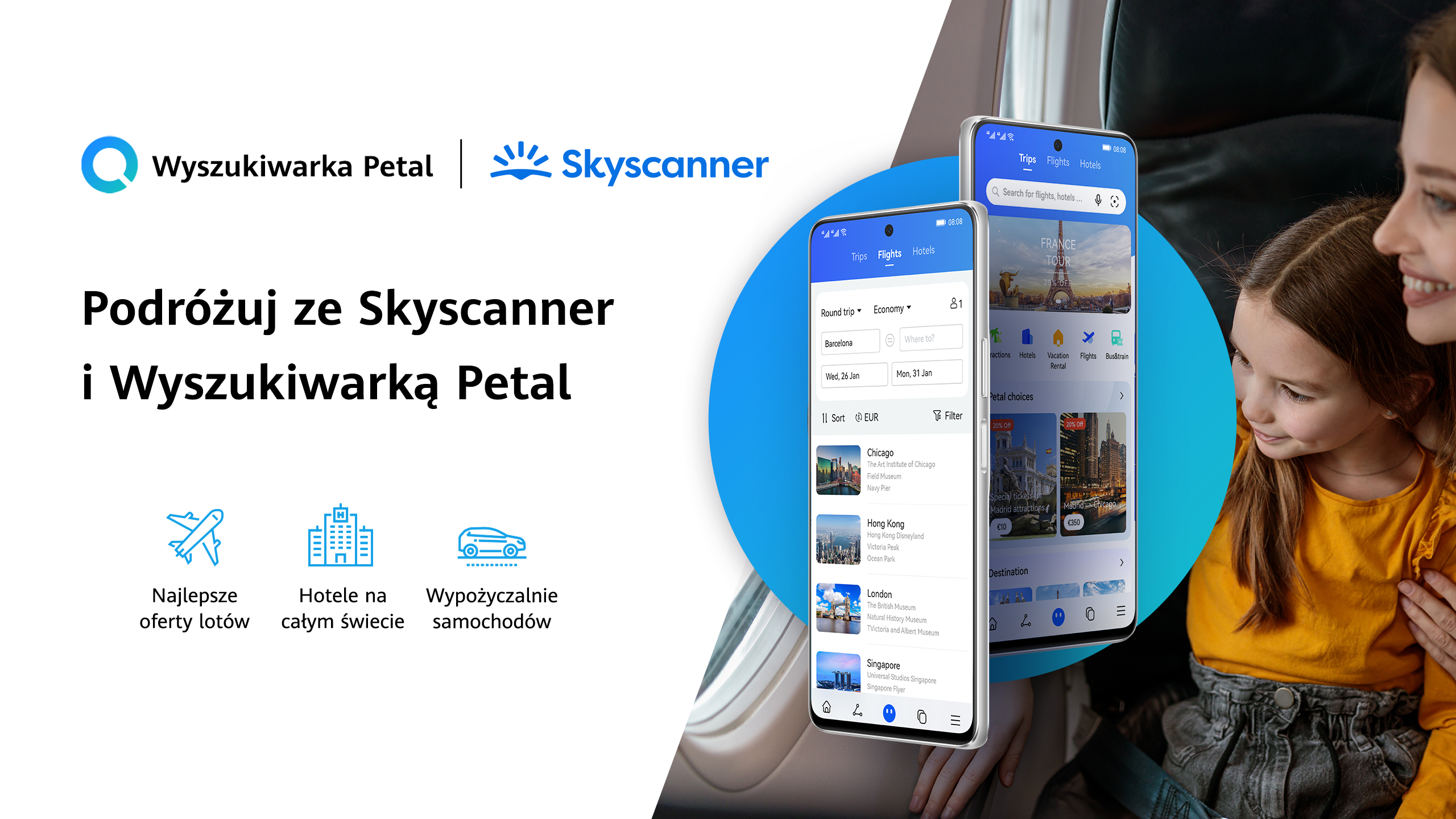 Huawei ze Skyscanner zapewnią użytkownikom Wyszukiwarki Petal oraz Map Petal szybkie wyszukanie i rezerwację lotów